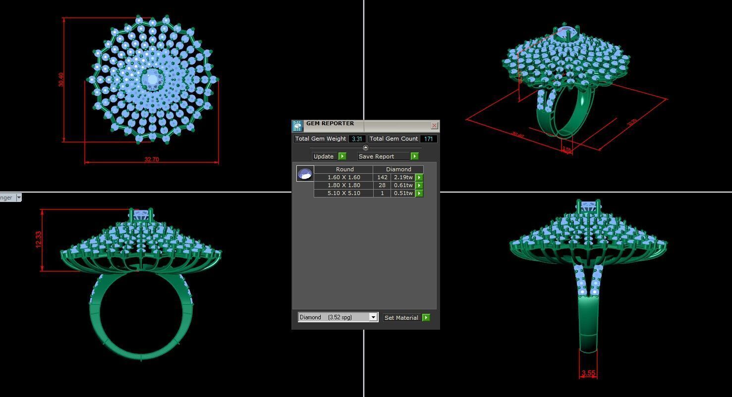 Best Solitare Ring 3DM STL Ready Print R21 3D print model_4