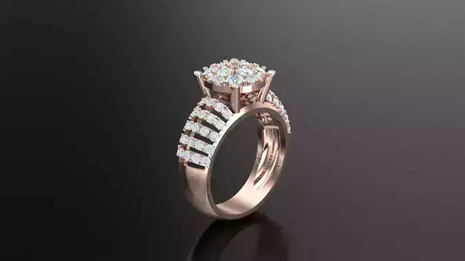 Solitare Ring 3DM STL Ready Print RG 11