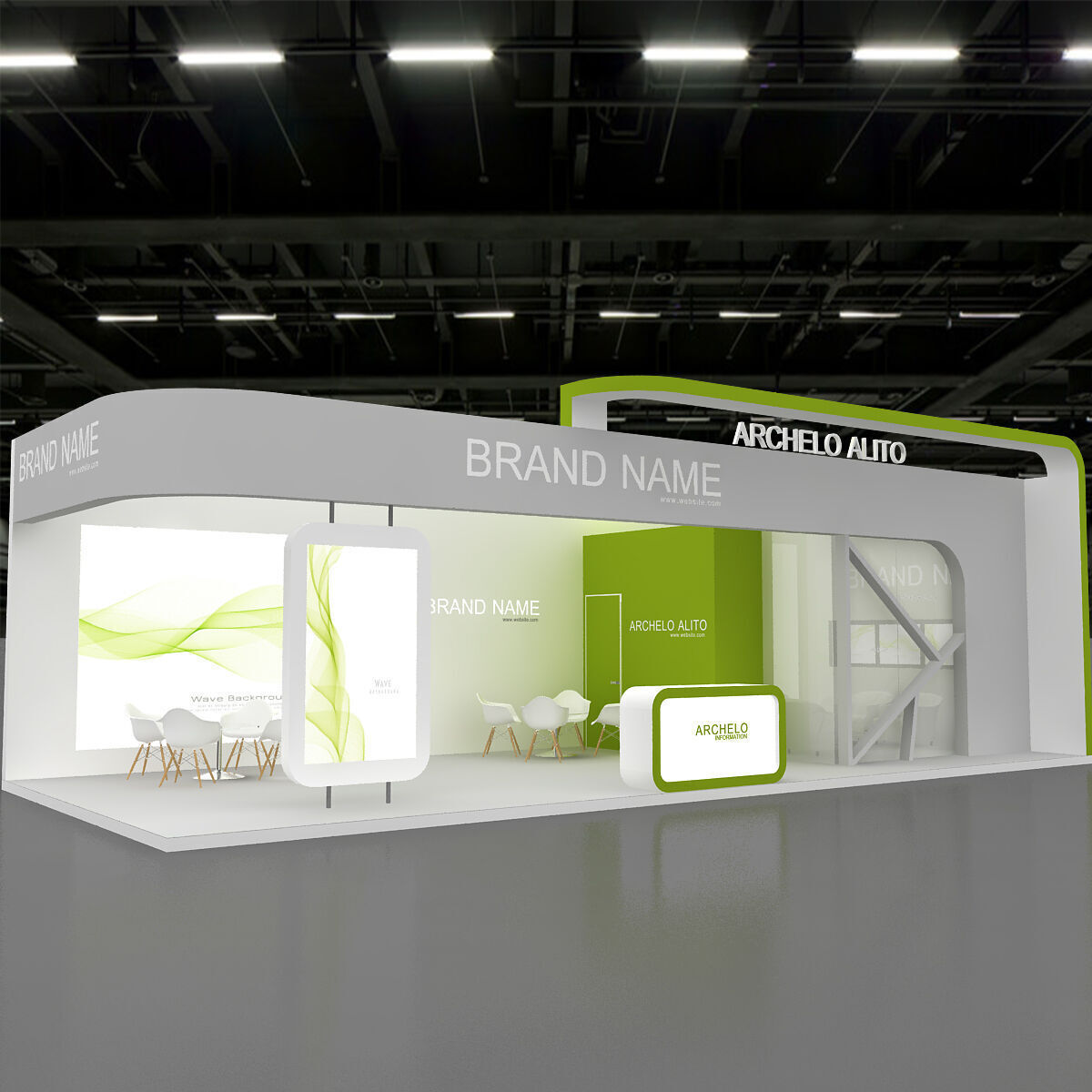 exhibition booth stand 3d model tradeshow 3D model_5
