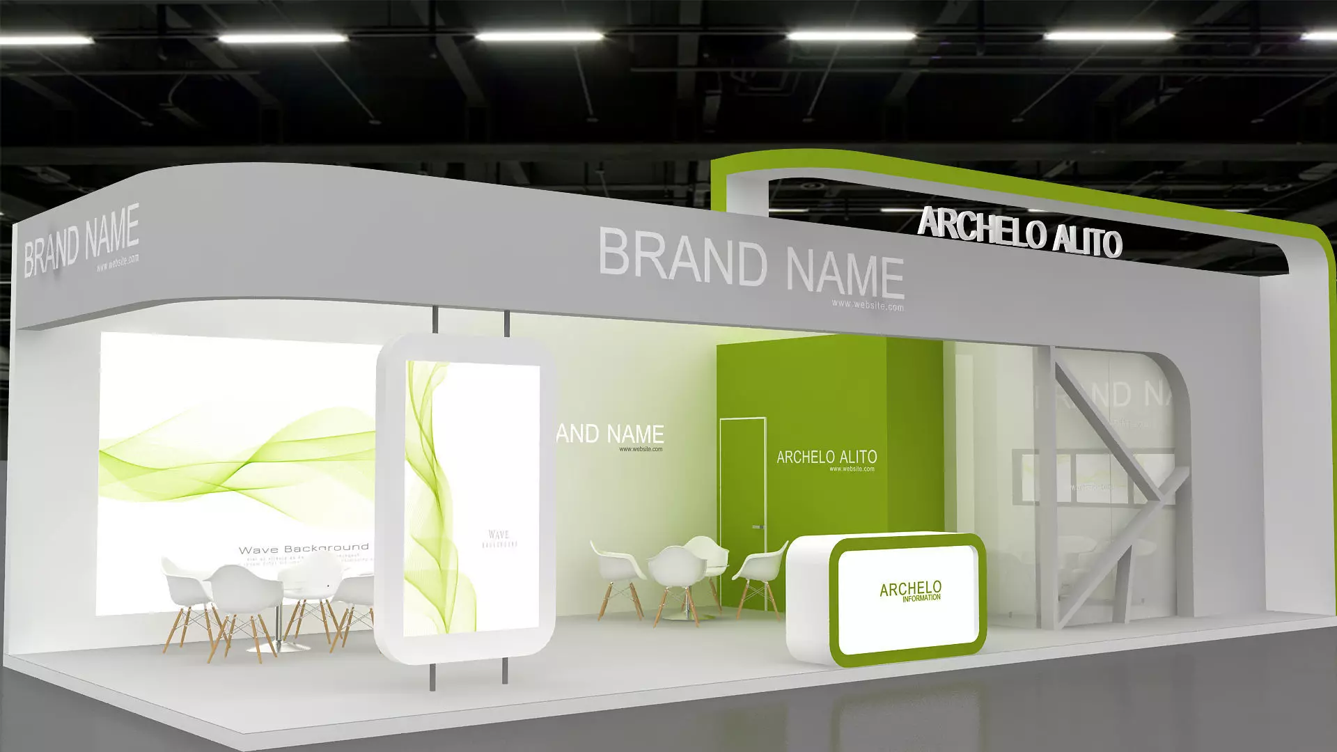 exhibition booth stand 3d model tradeshow 3D model_0