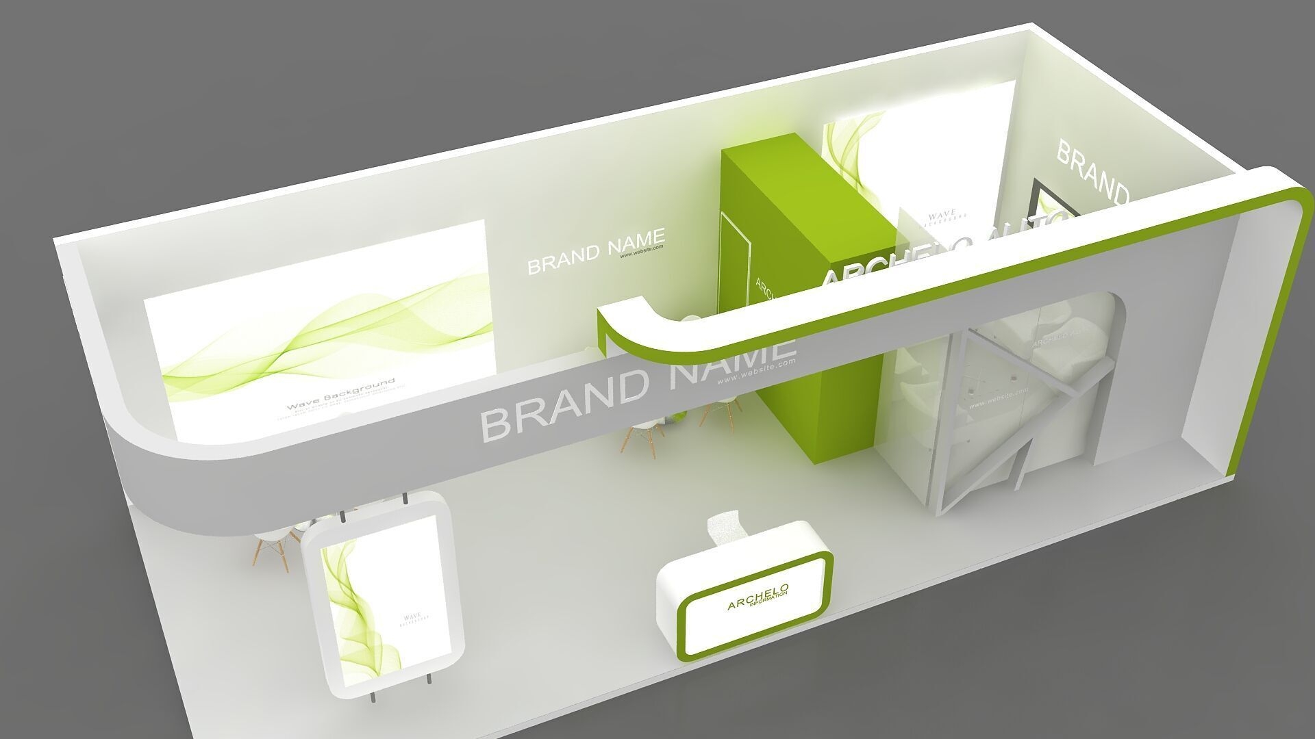 exhibition booth stand 3d model tradeshow 3D model_4