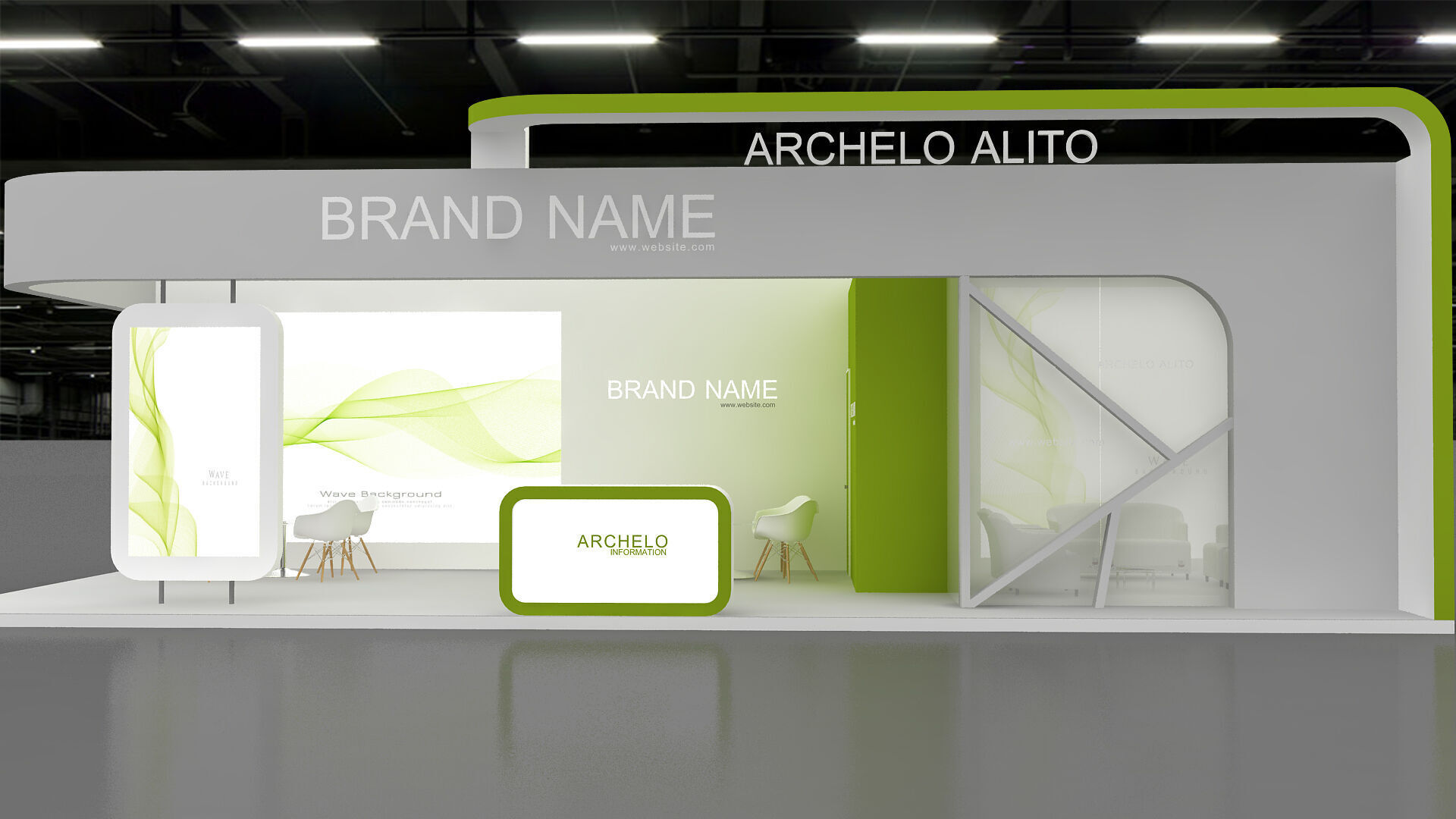 exhibition booth stand 3d model tradeshow 3D model_1