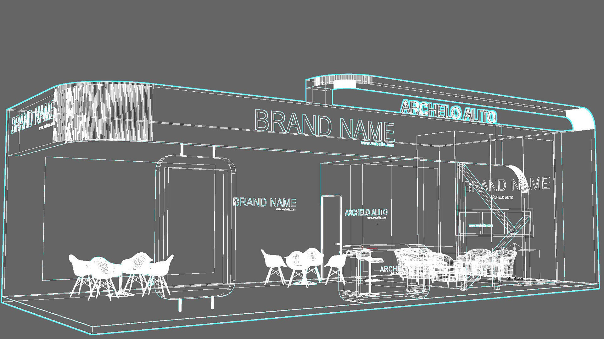 exhibition booth stand 3d model tradeshow 3D model_6