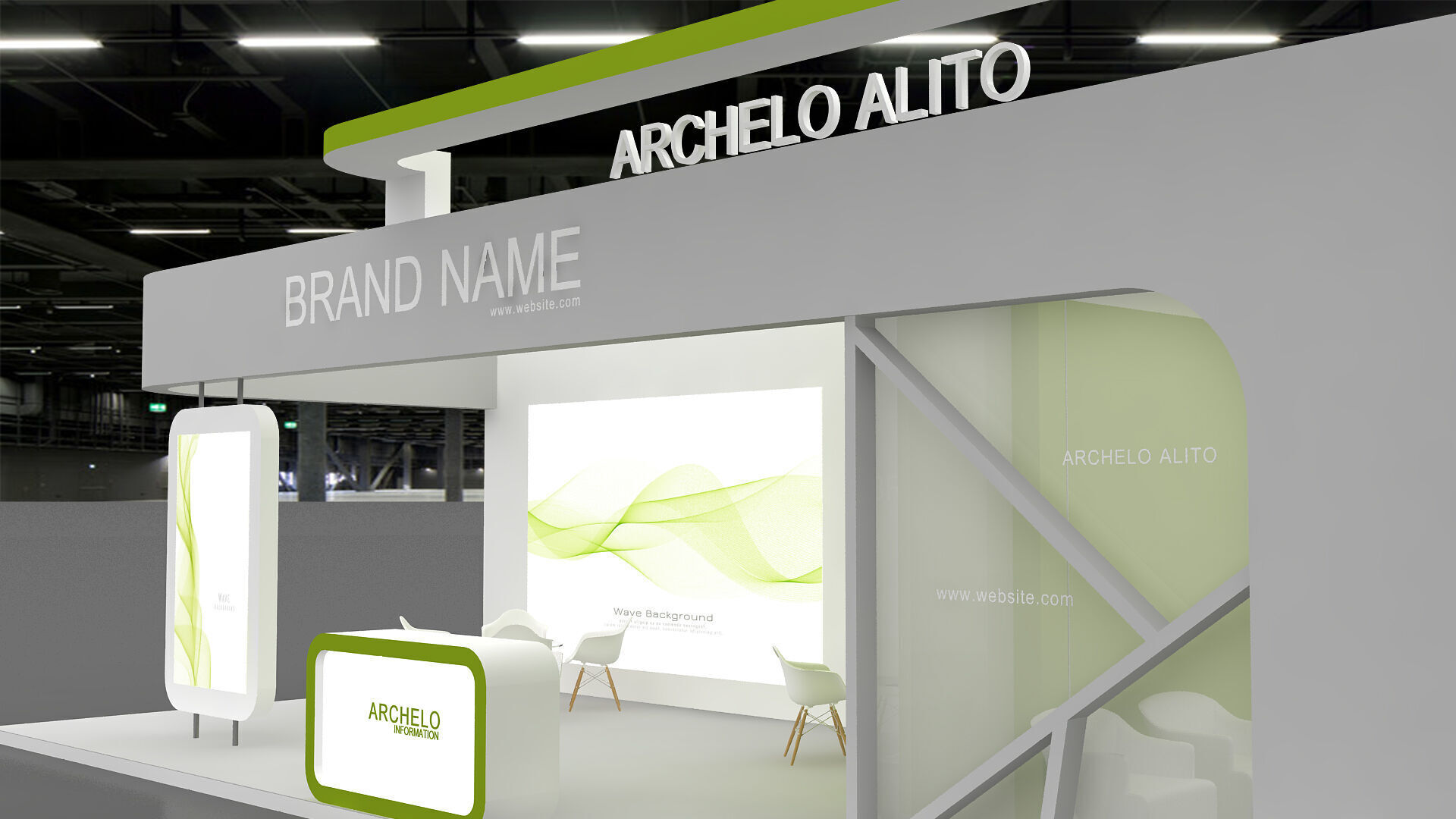 exhibition booth stand 3d model tradeshow 3D model_2