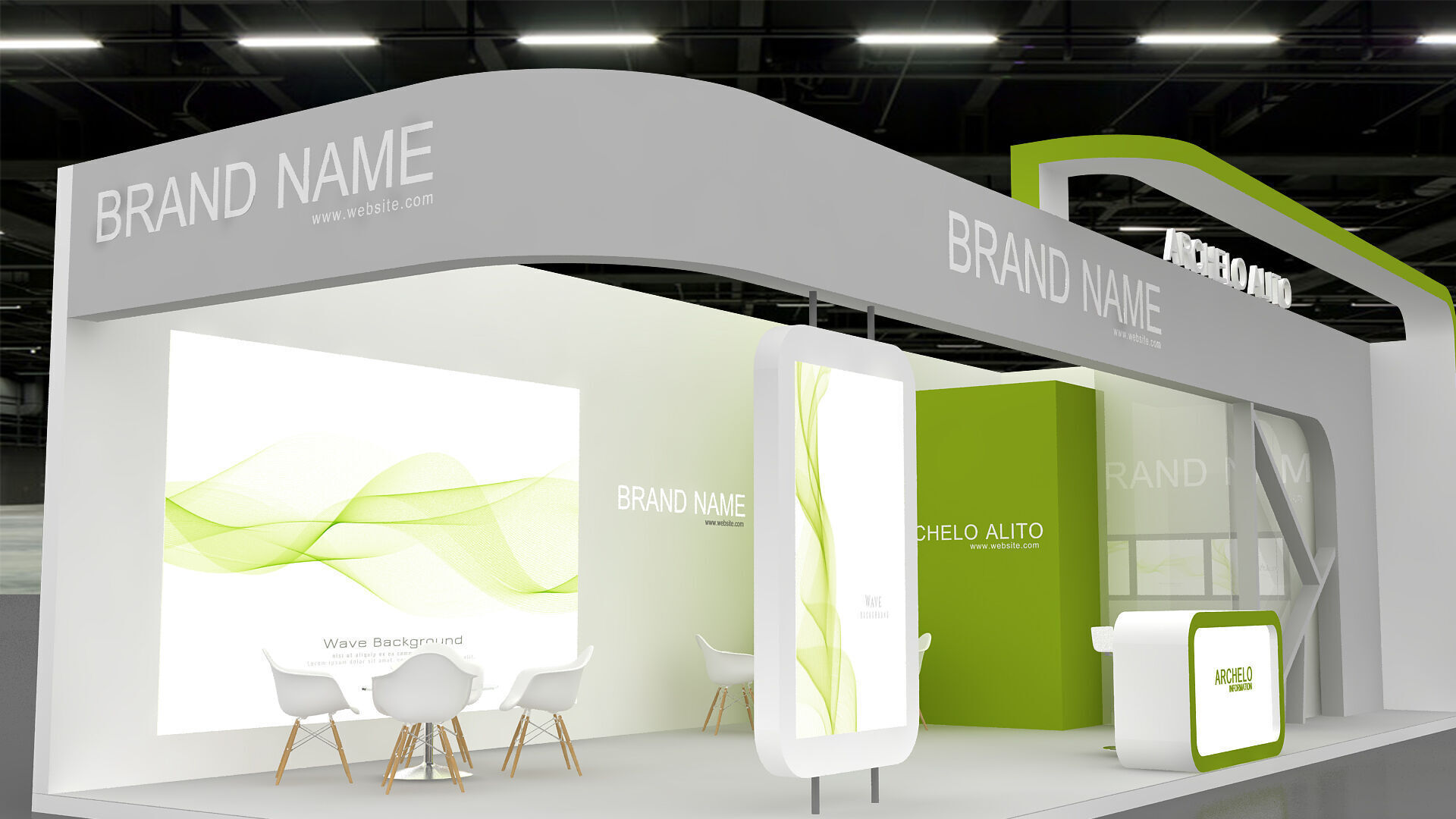 exhibition booth stand 3d model tradeshow 3D model_3