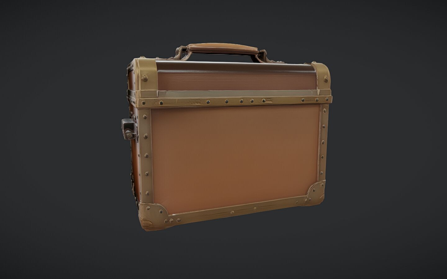 vintage metal-bound storage ches 3D model_4