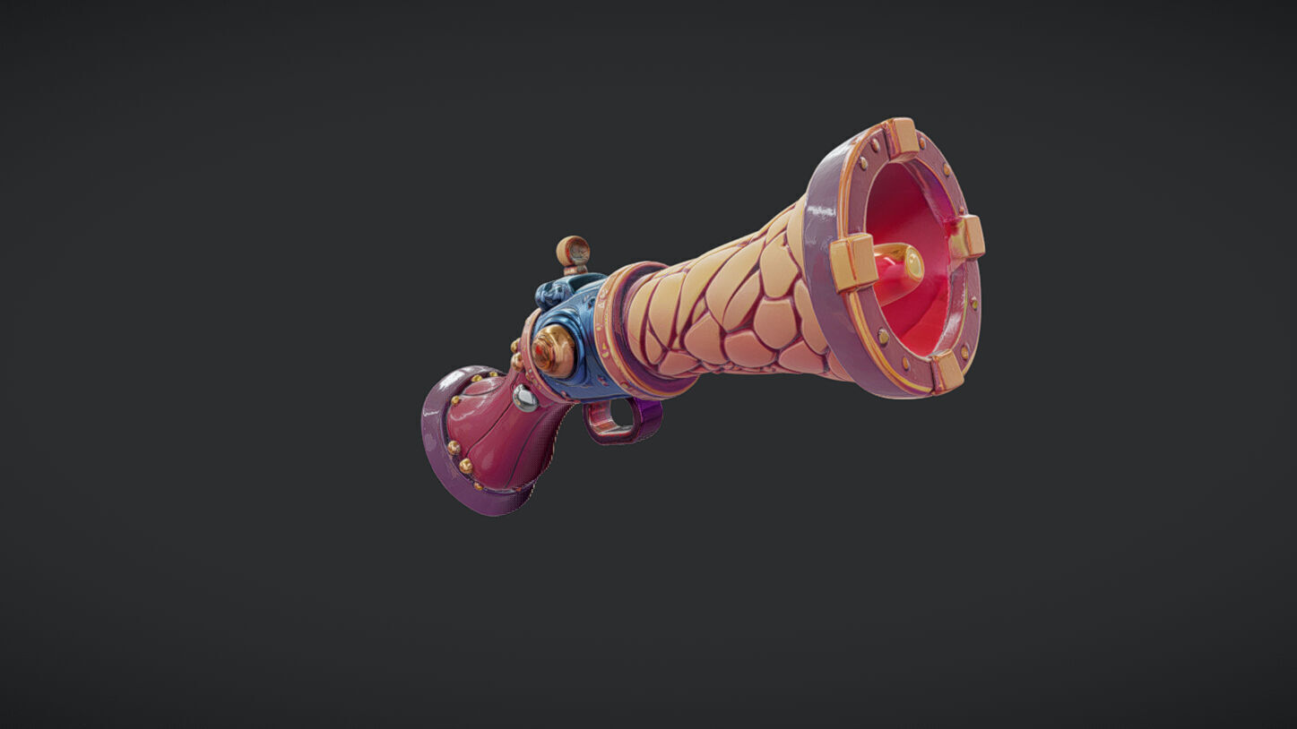 toon gun  3D model_13