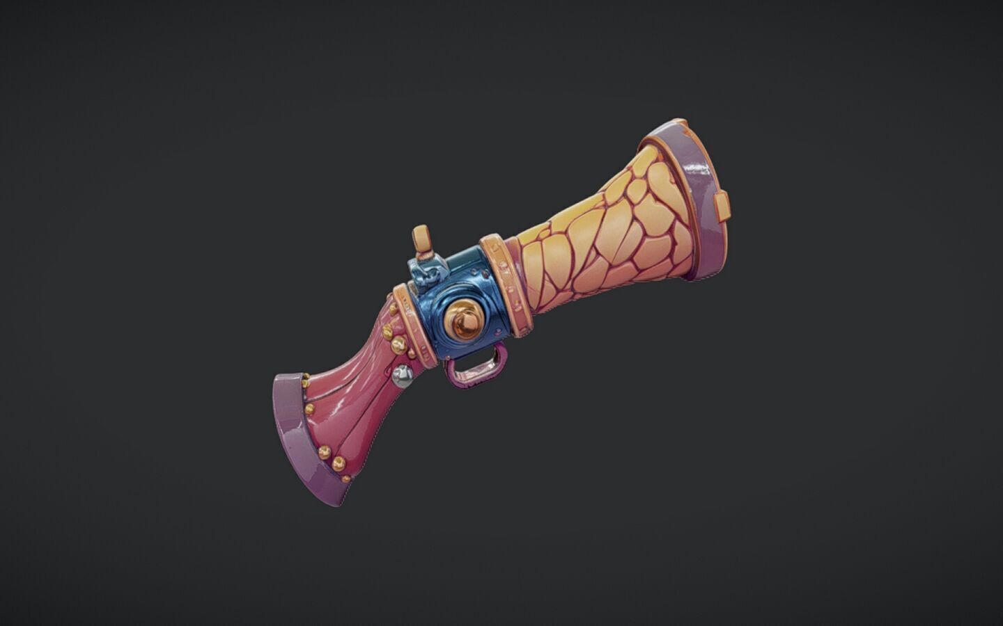 toon gun  3D model_5