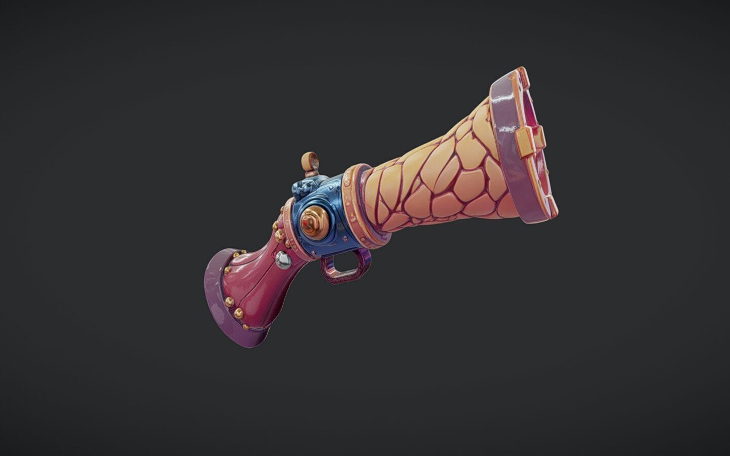 toon gun  3D model_6