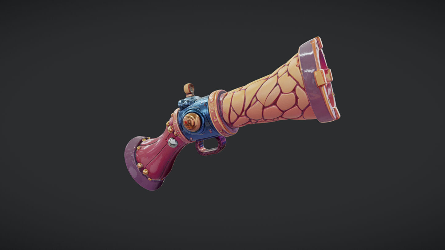 toon gun  3D model_12