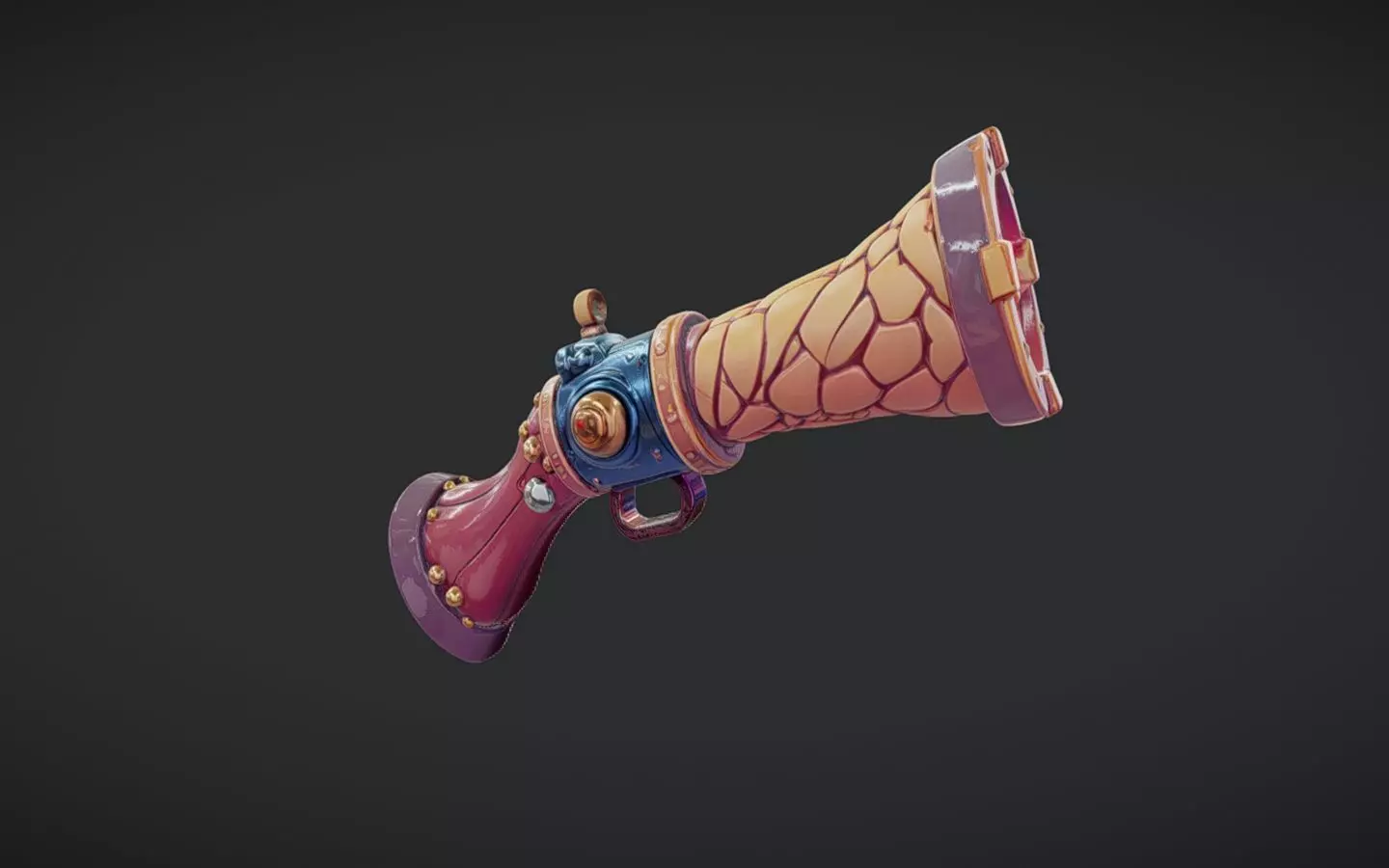 toon gun  3D model_0