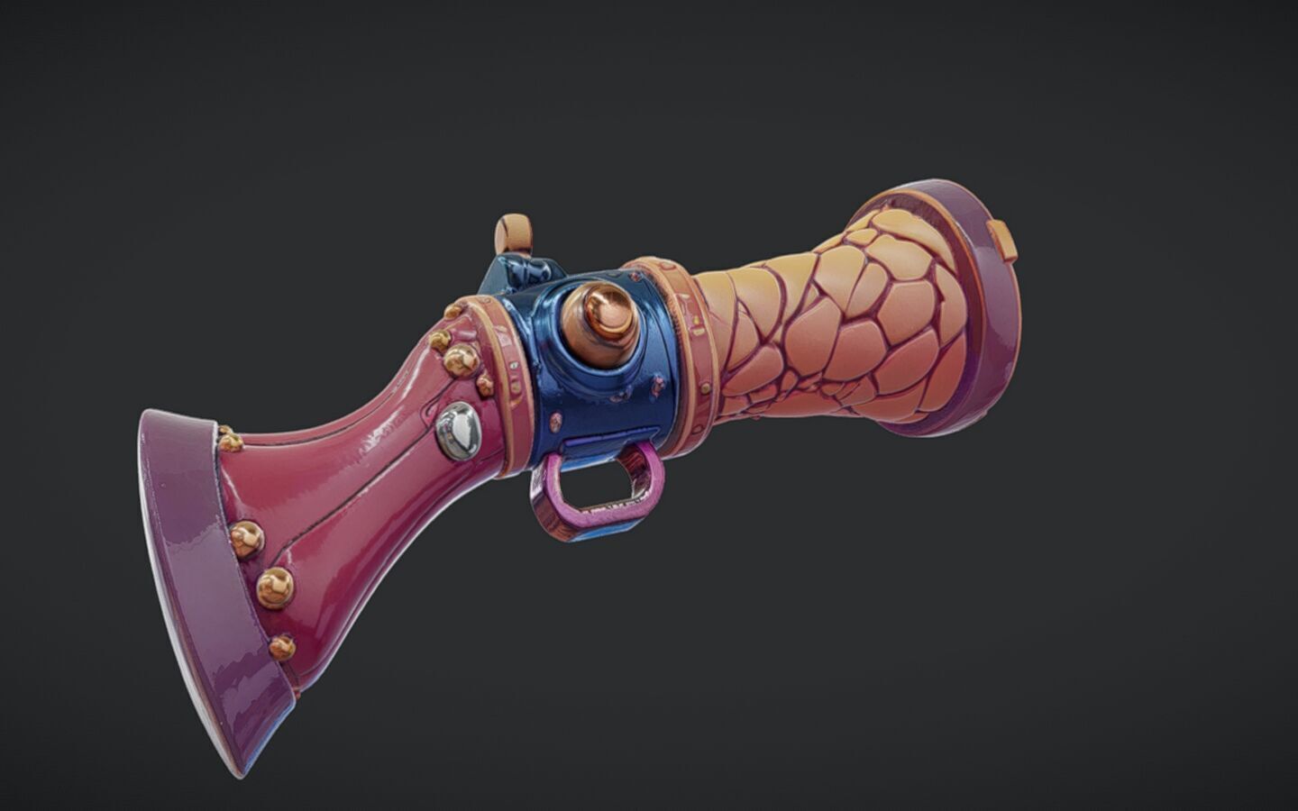 toon gun  3D model_8