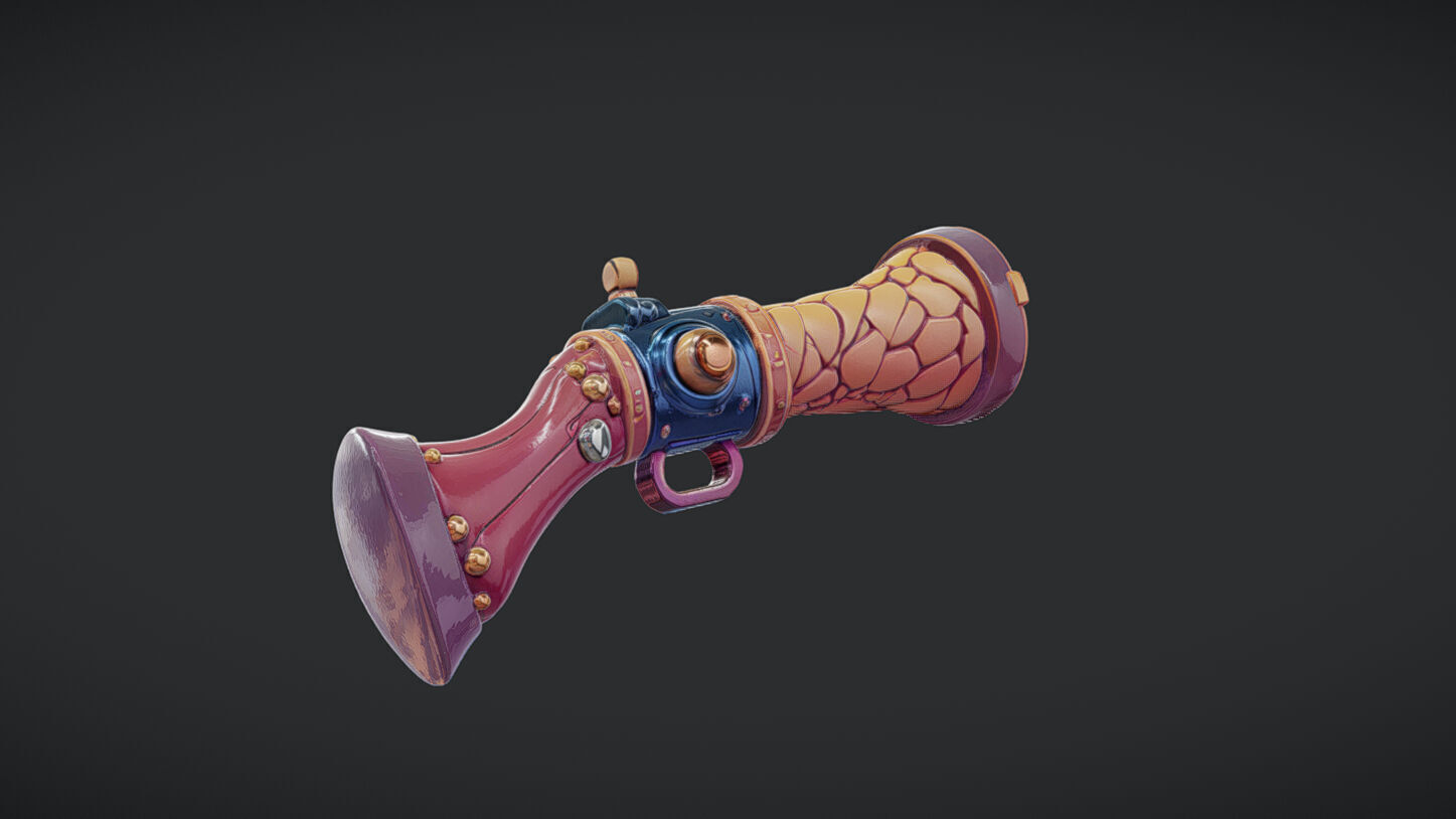 toon gun  3D model_16