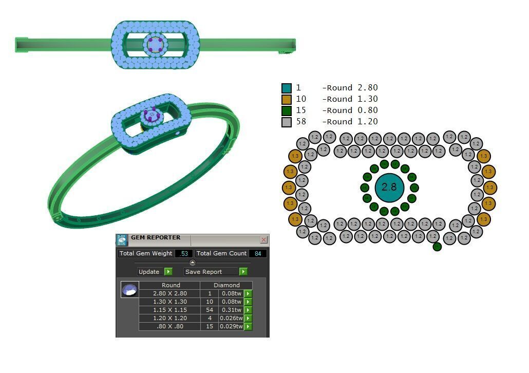 Messika So Move PavE Bangle 3D print model_4