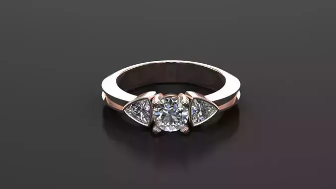 Solitare  Ring 3DM STL For Print  WM 5