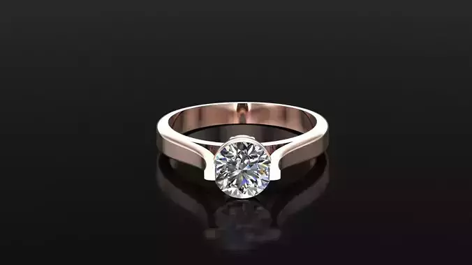 Solitare  Ring 3DM STL For Print  WM 3