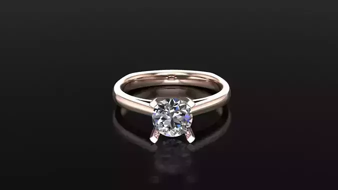 Solitare  Ring 3DM STL For Print  WM 2