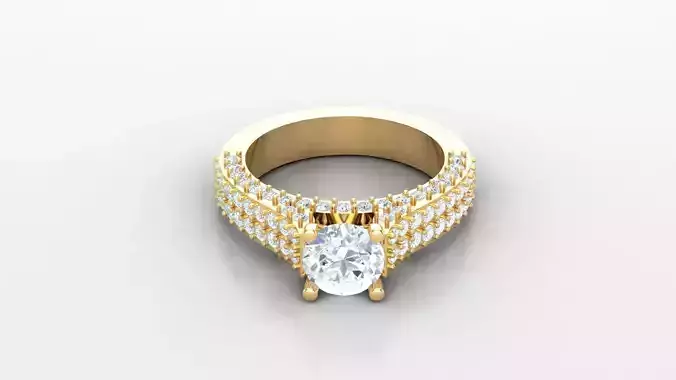 Solitare  Ring 3DM STL Ready Print WM1  82