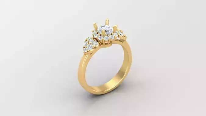 Solitare  Ring 3DM STL Ready Print WM1  79