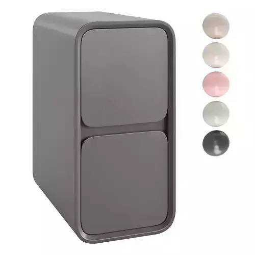 Litfad Modern Narrow Faux Leather Nightstand