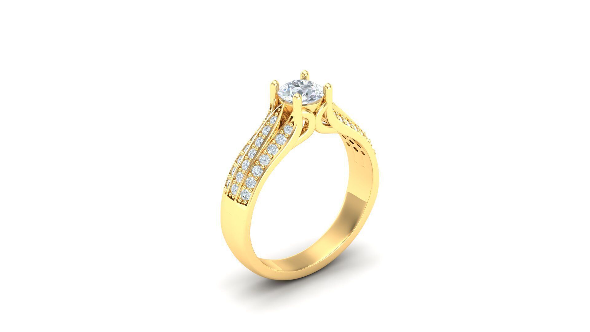 Solitare Ring 3DM STL Ready Print WM1 51 3D print model_1