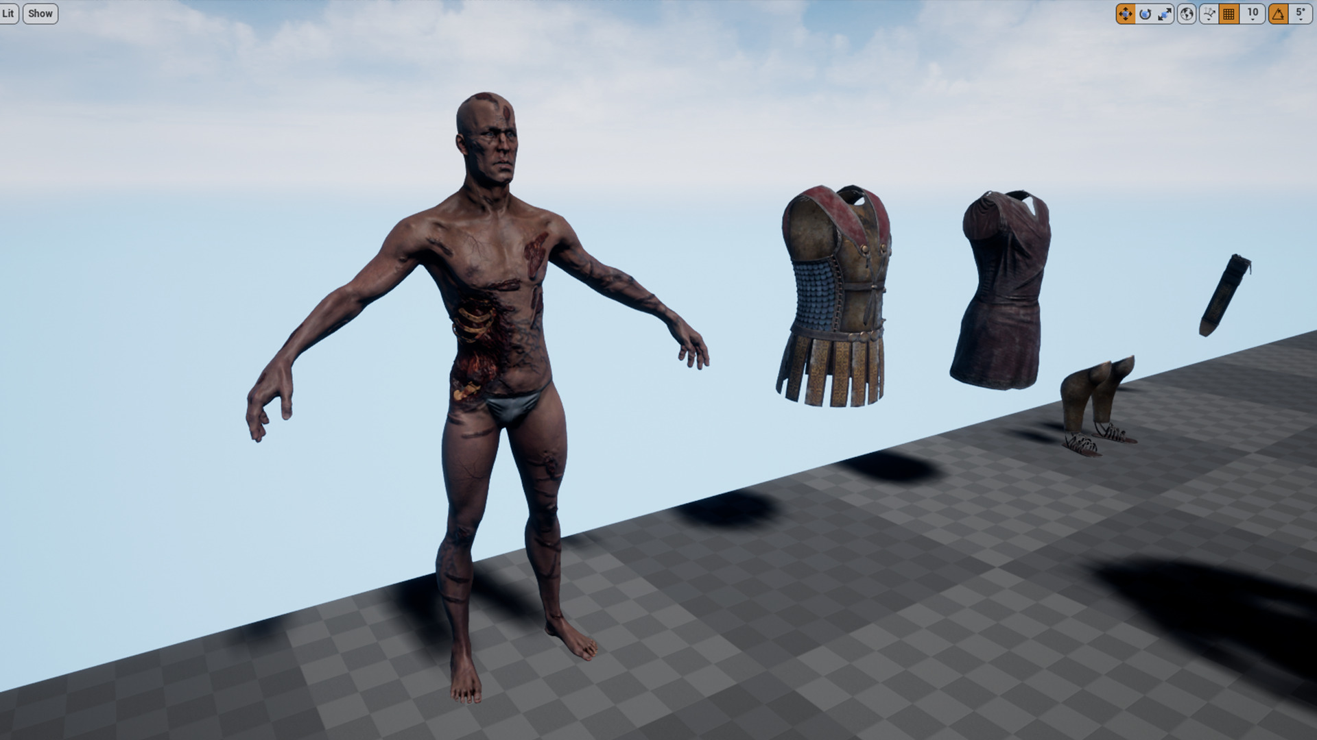 SPARTAN UNDEAD COMANDER  Low-poly 3D model_14