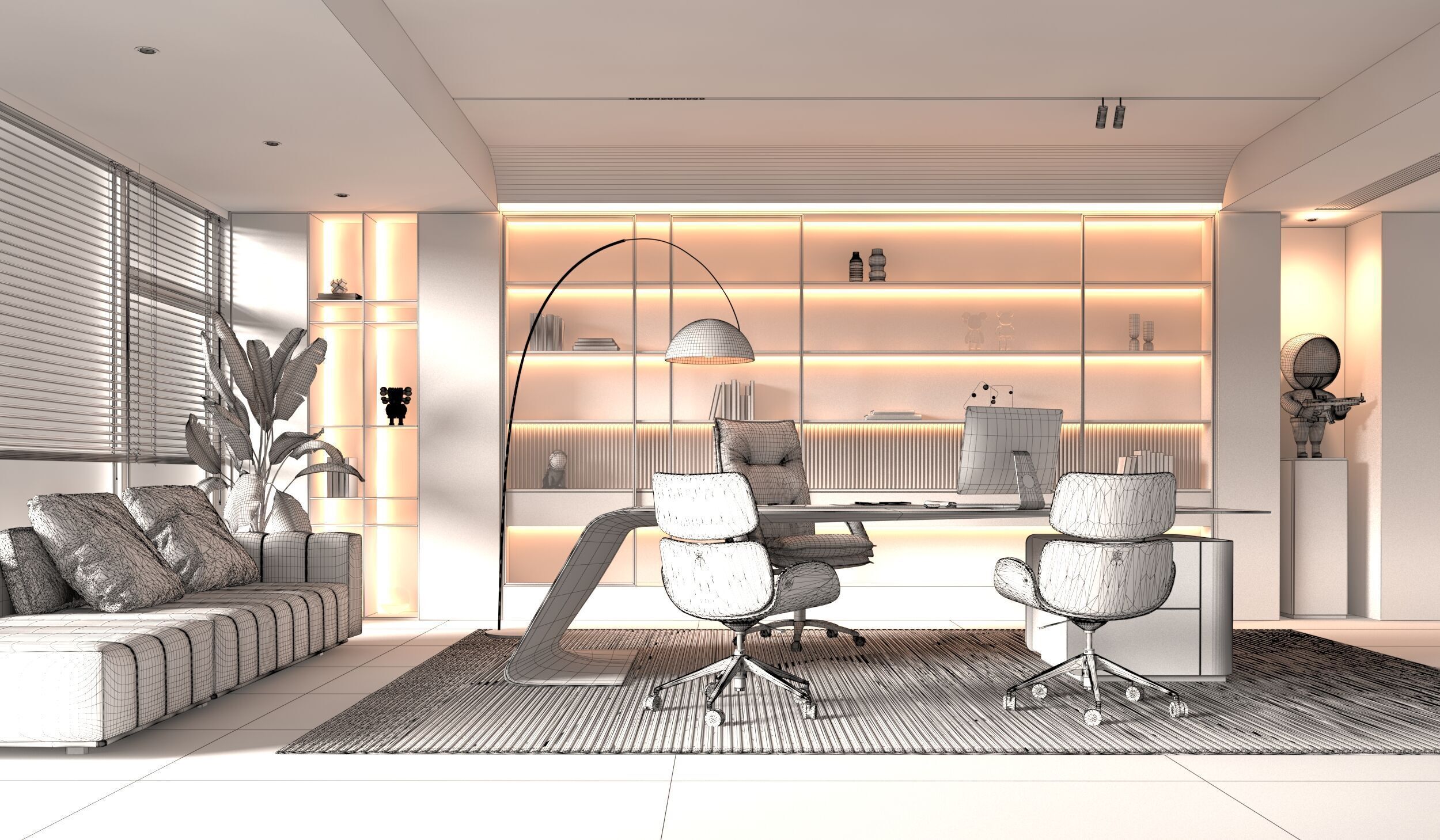 Office Interior  3D model_4