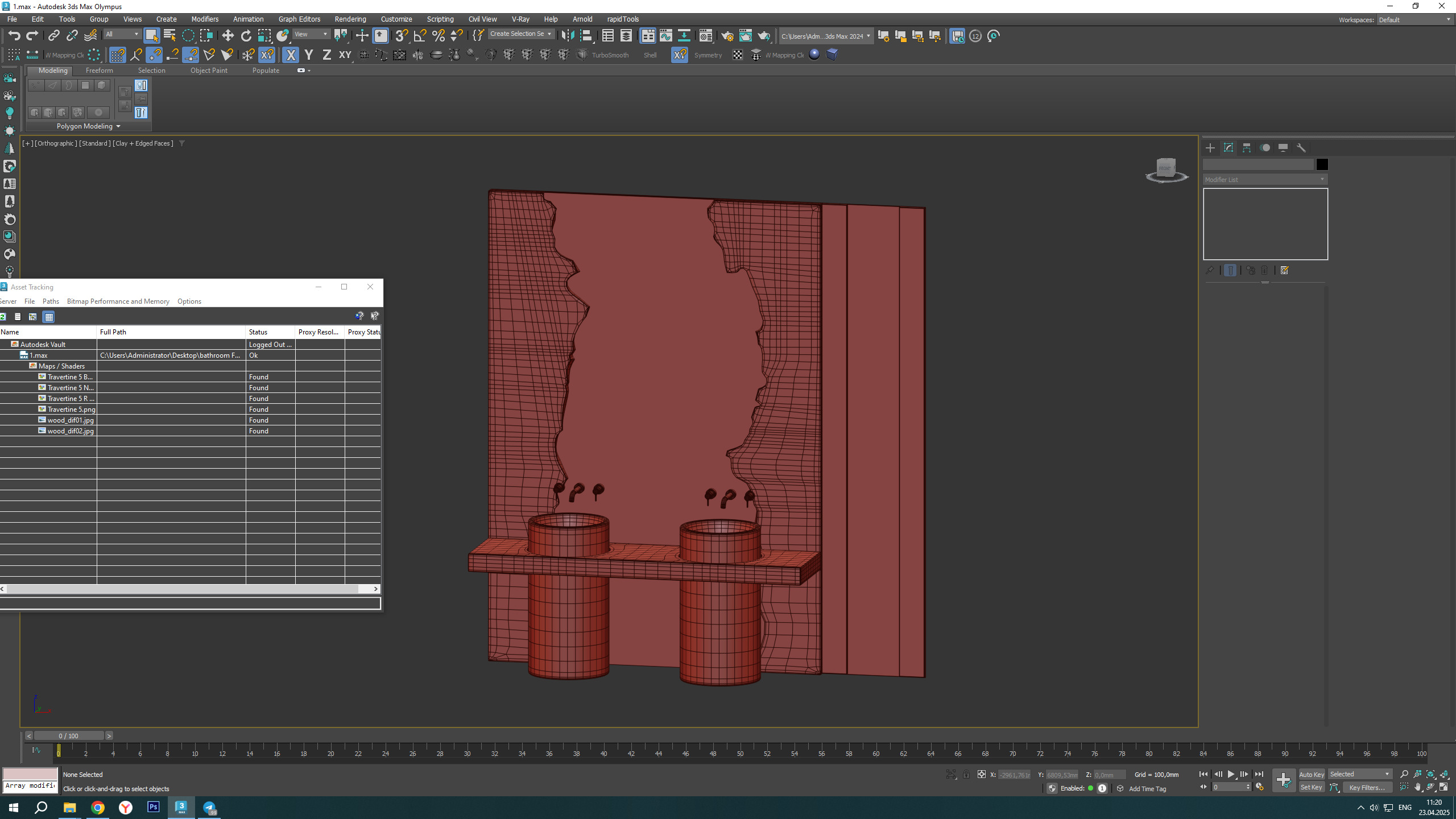 Bathroom furniture Low-poly 3D model_6