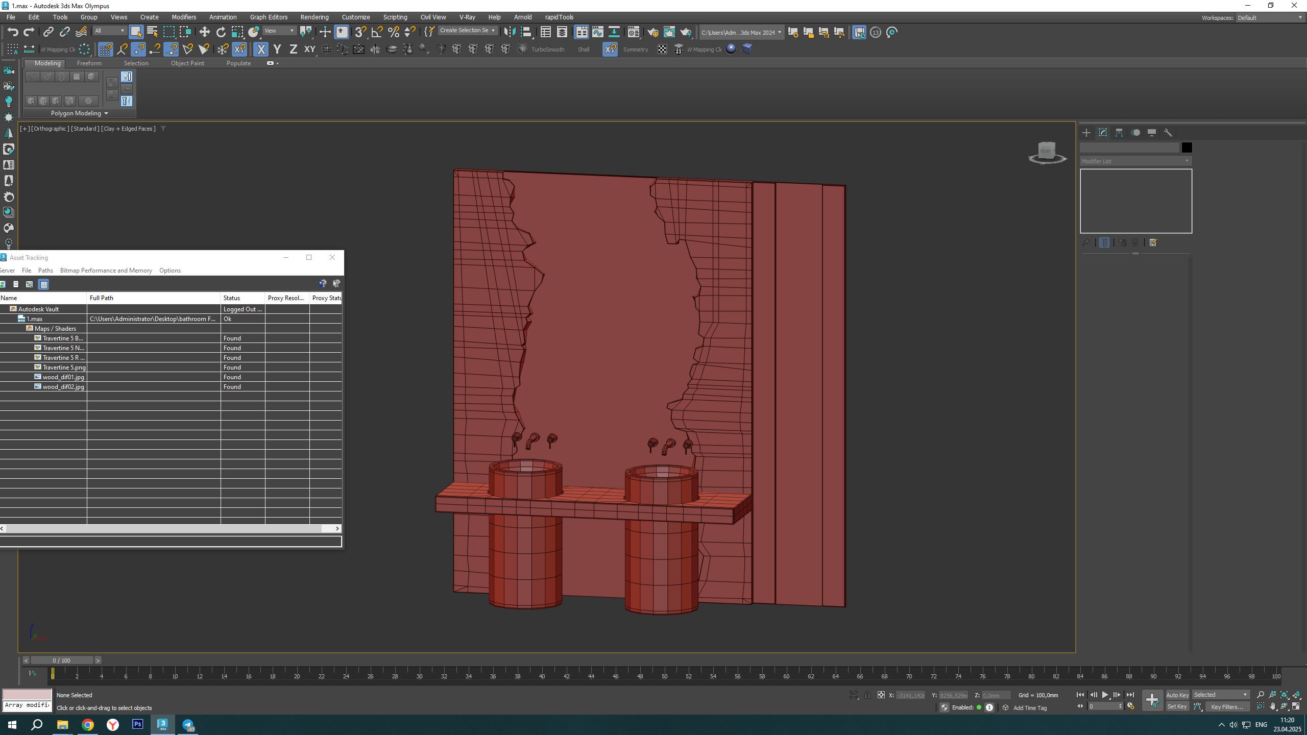 Bathroom furniture Low-poly 3D model_5