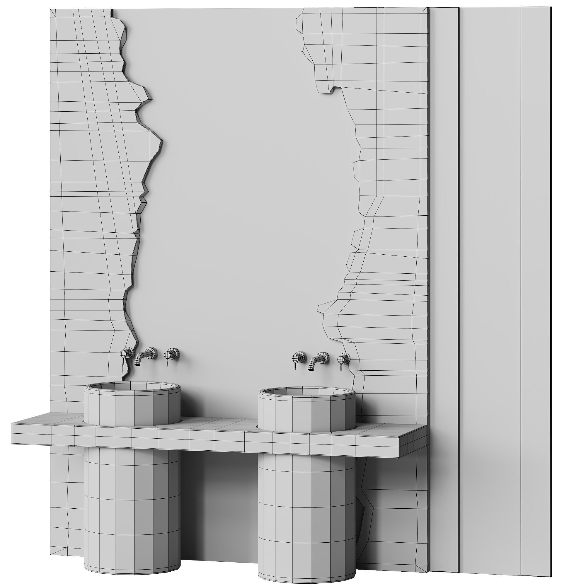 Bathroom furniture Low-poly 3D model_2