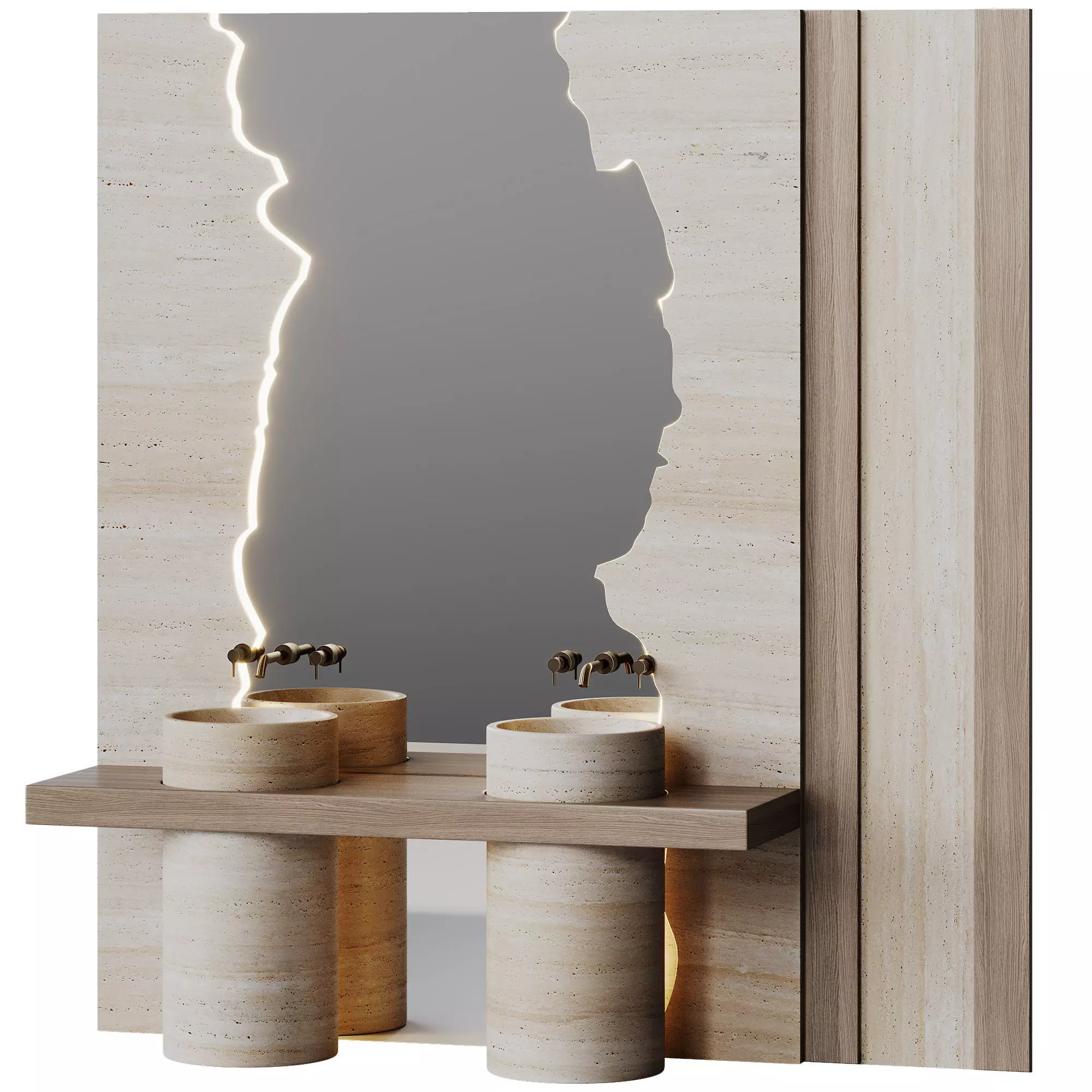 Bathroom furniture Low-poly 3D model_0