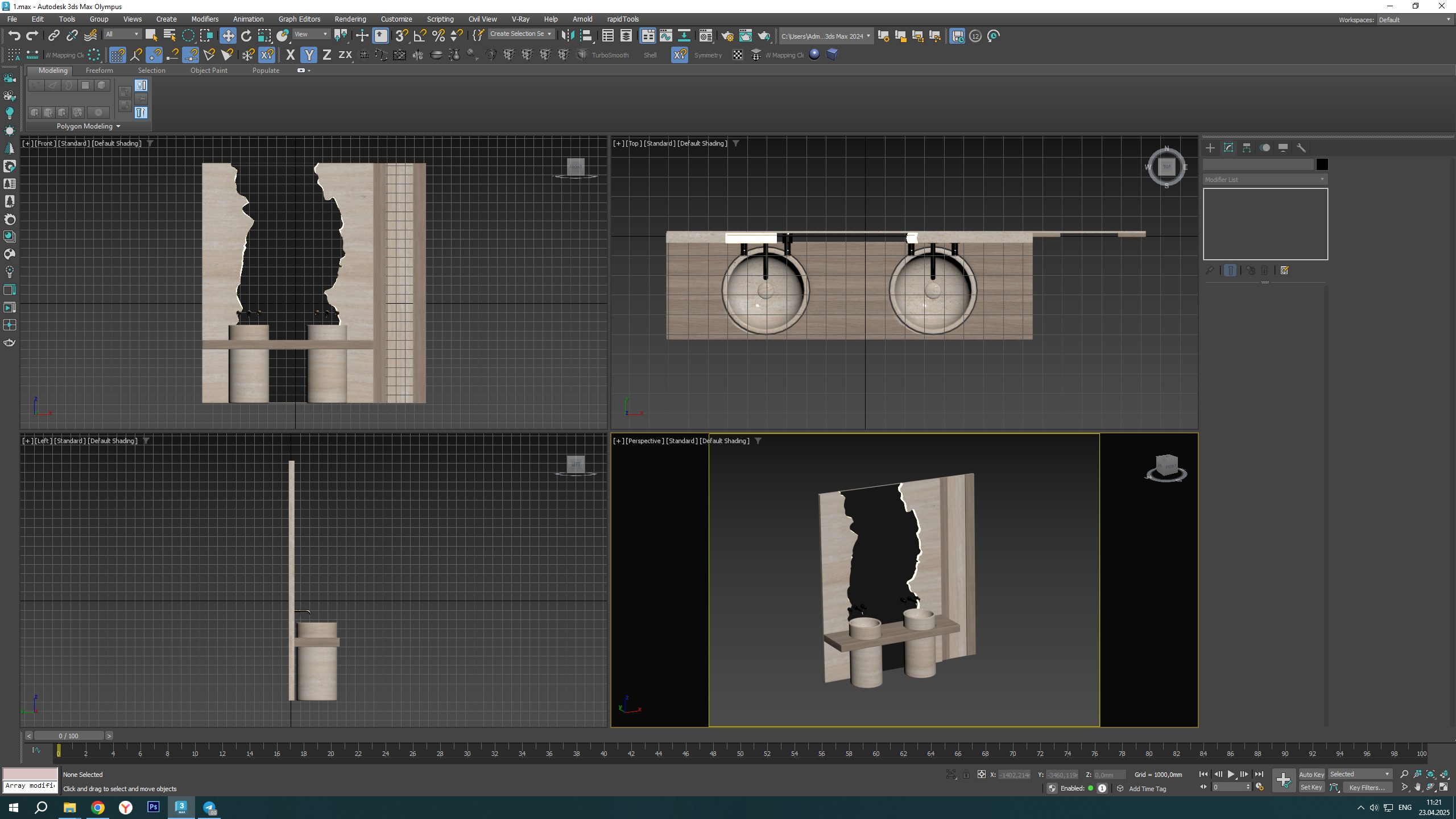 Bathroom furniture Low-poly 3D model_8