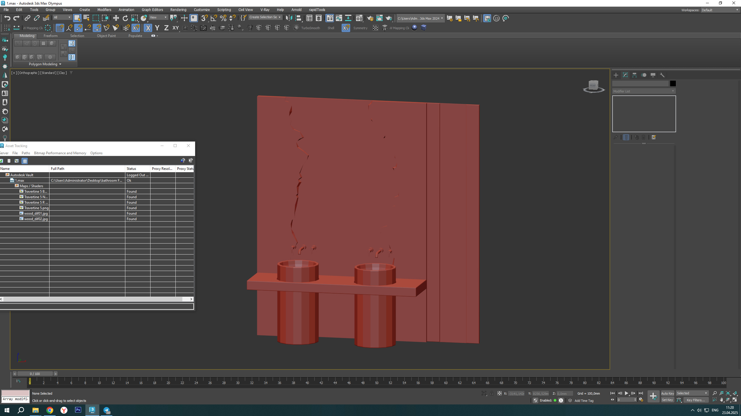 Bathroom furniture Low-poly 3D model_4