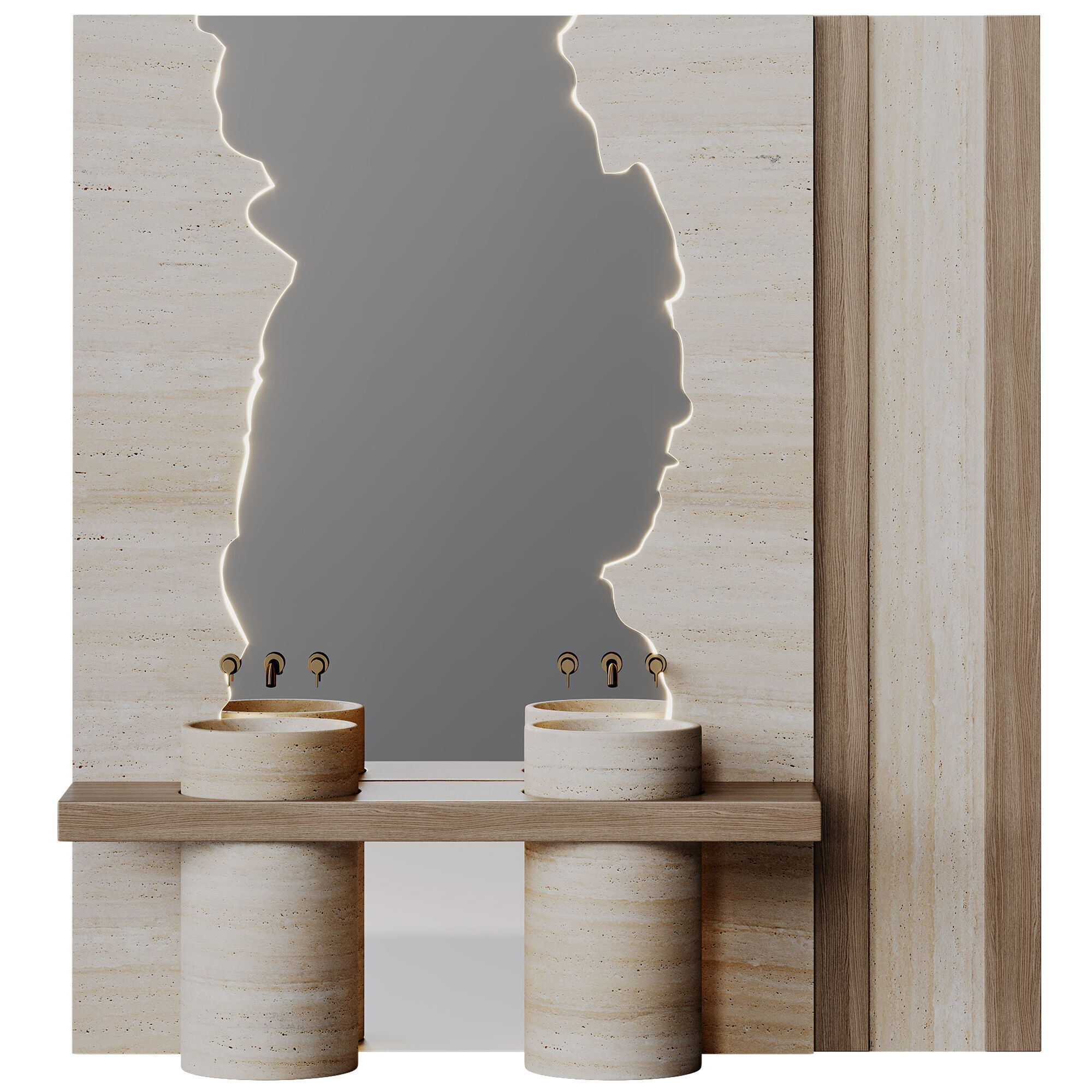 Bathroom furniture Low-poly 3D model_1