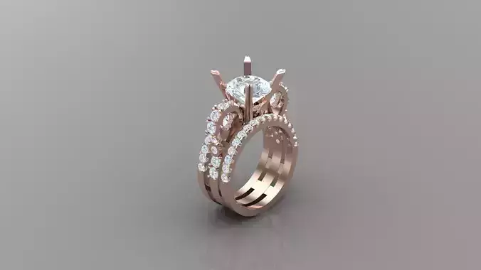 Solitare  Ring 3DM STL Ready Print WM1  26