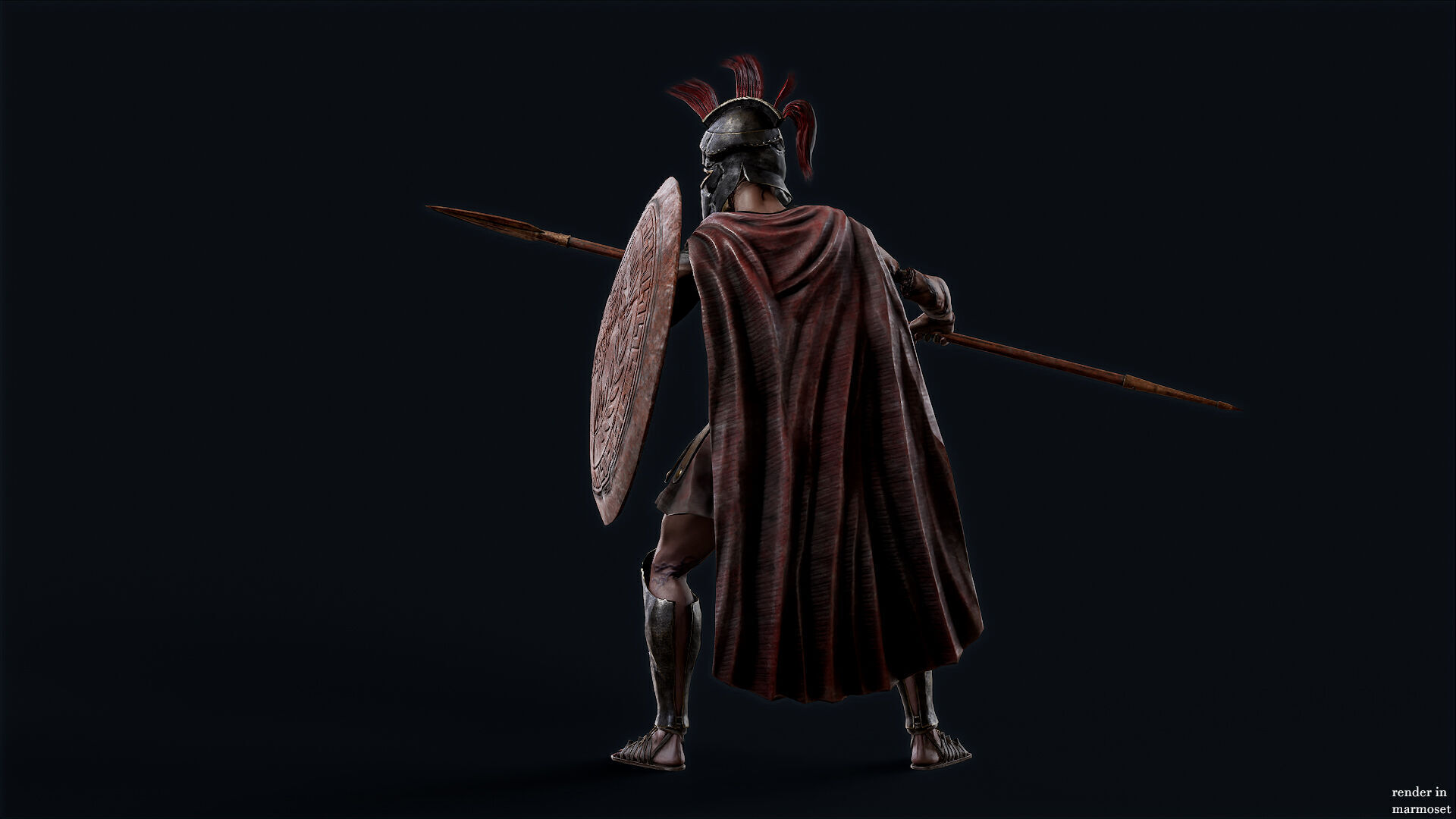 SPARTAN UNDEAD H HOPLITE  Low-poly 3D model_6