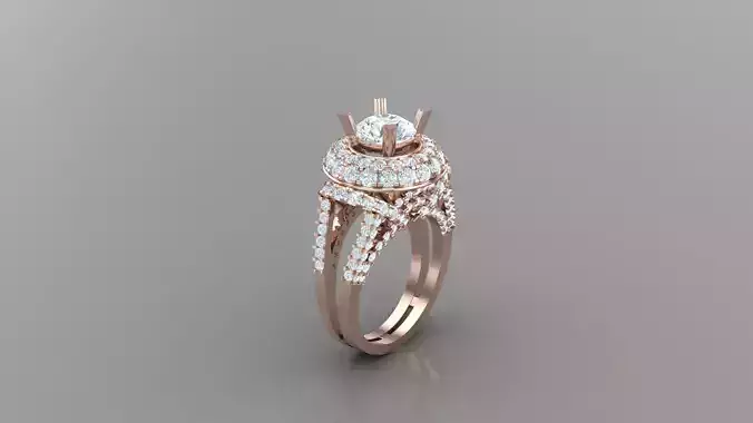 Solitare  Ring 3DM STL Ready Print WM1  25