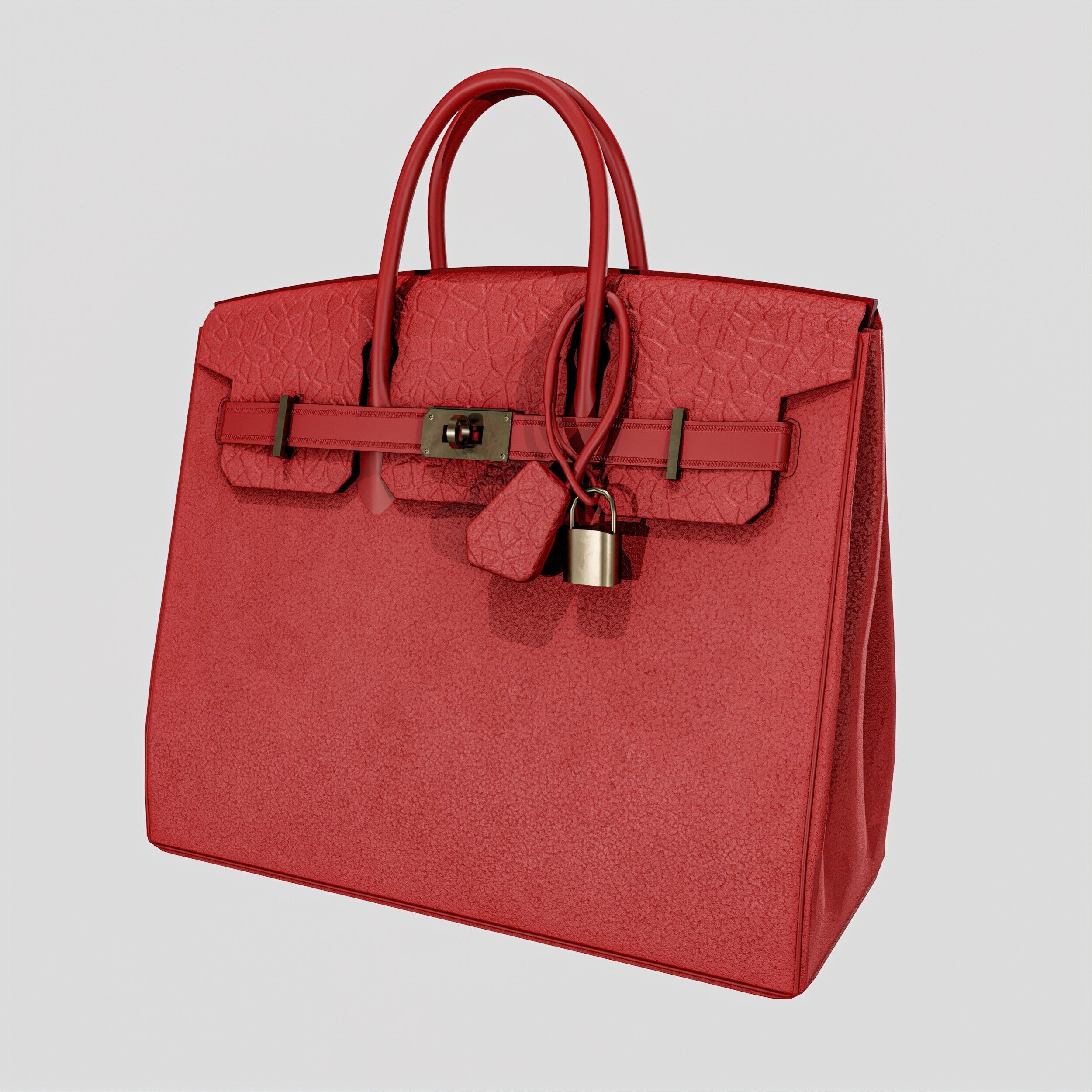 Women Handbag  4 Colors Low-poly 3D model_1