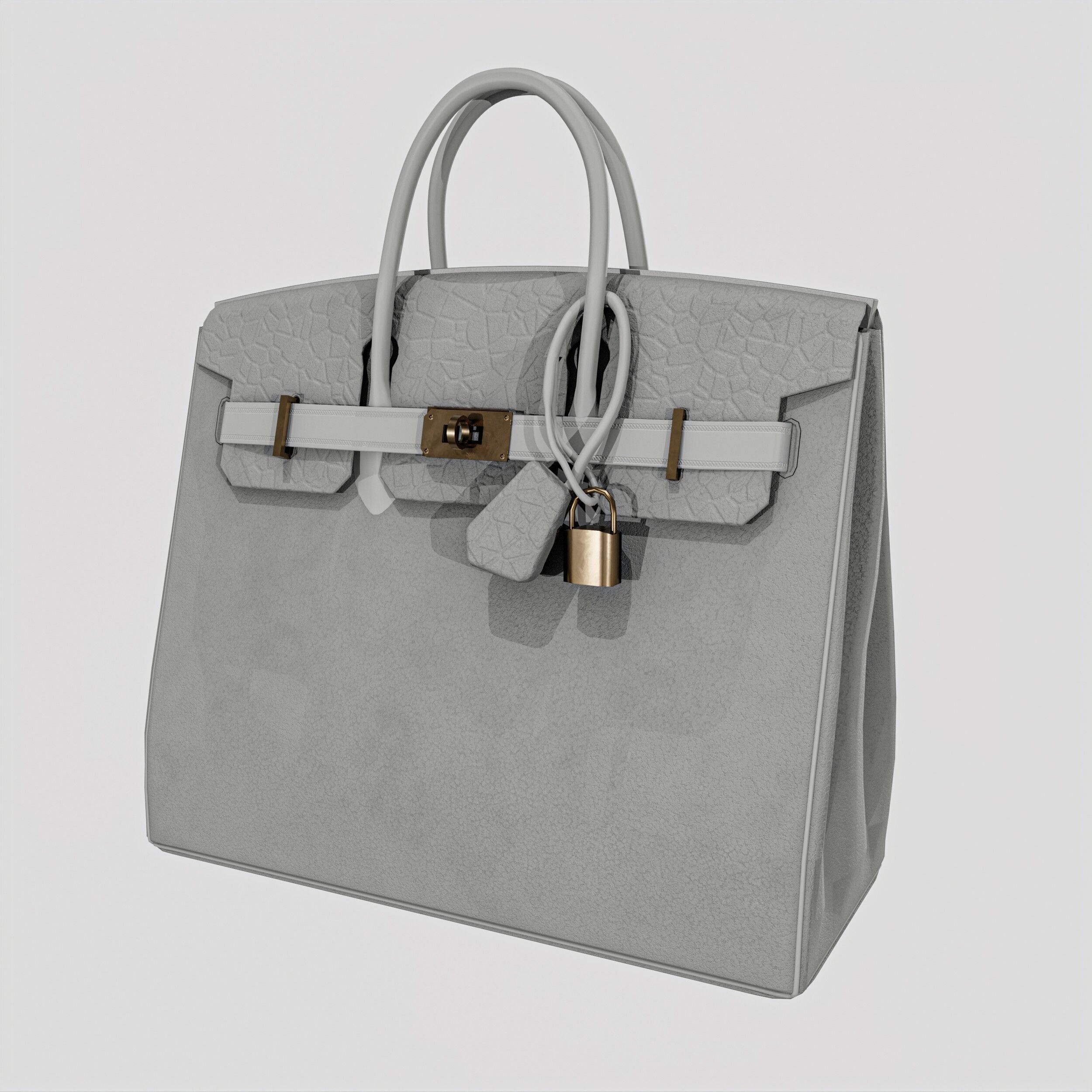 Women Handbag  4 Colors Low-poly 3D model_3