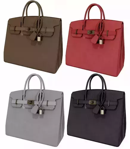 Women Handbag  4 Colors Low-poly 3D model