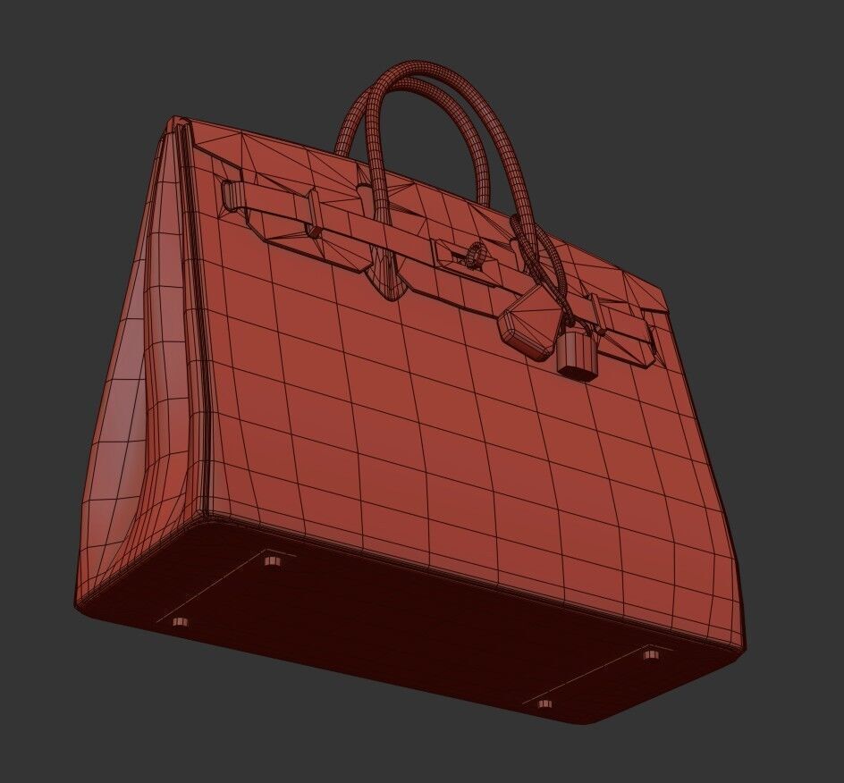 Women Handbag  4 Colors Low-poly 3D model_20