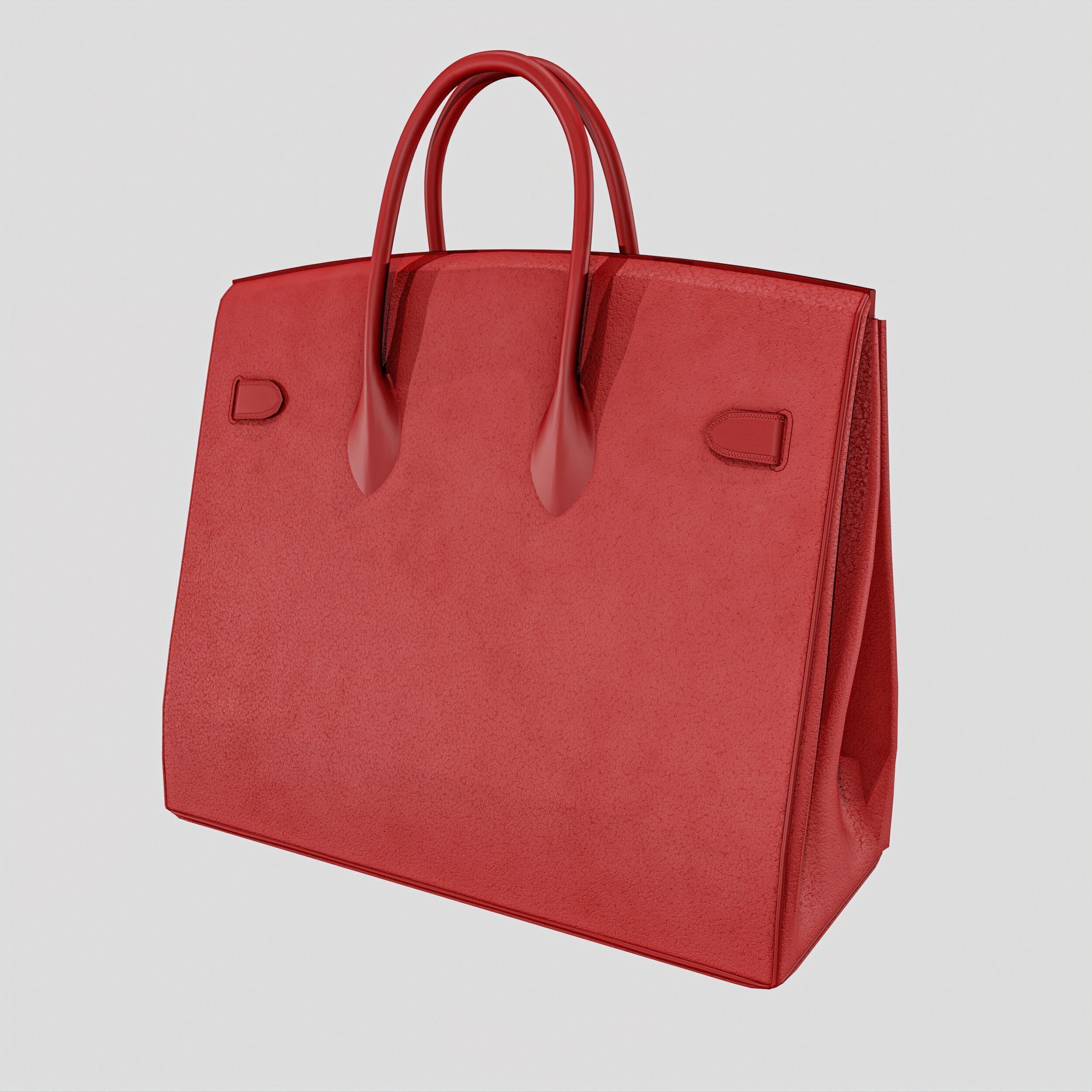Women Handbag  4 Colors Low-poly 3D model_10