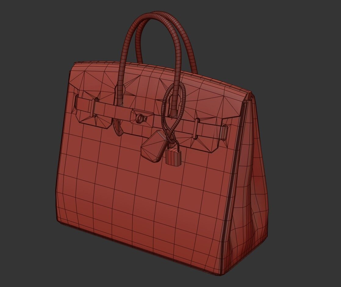Women Handbag  4 Colors Low-poly 3D model_17