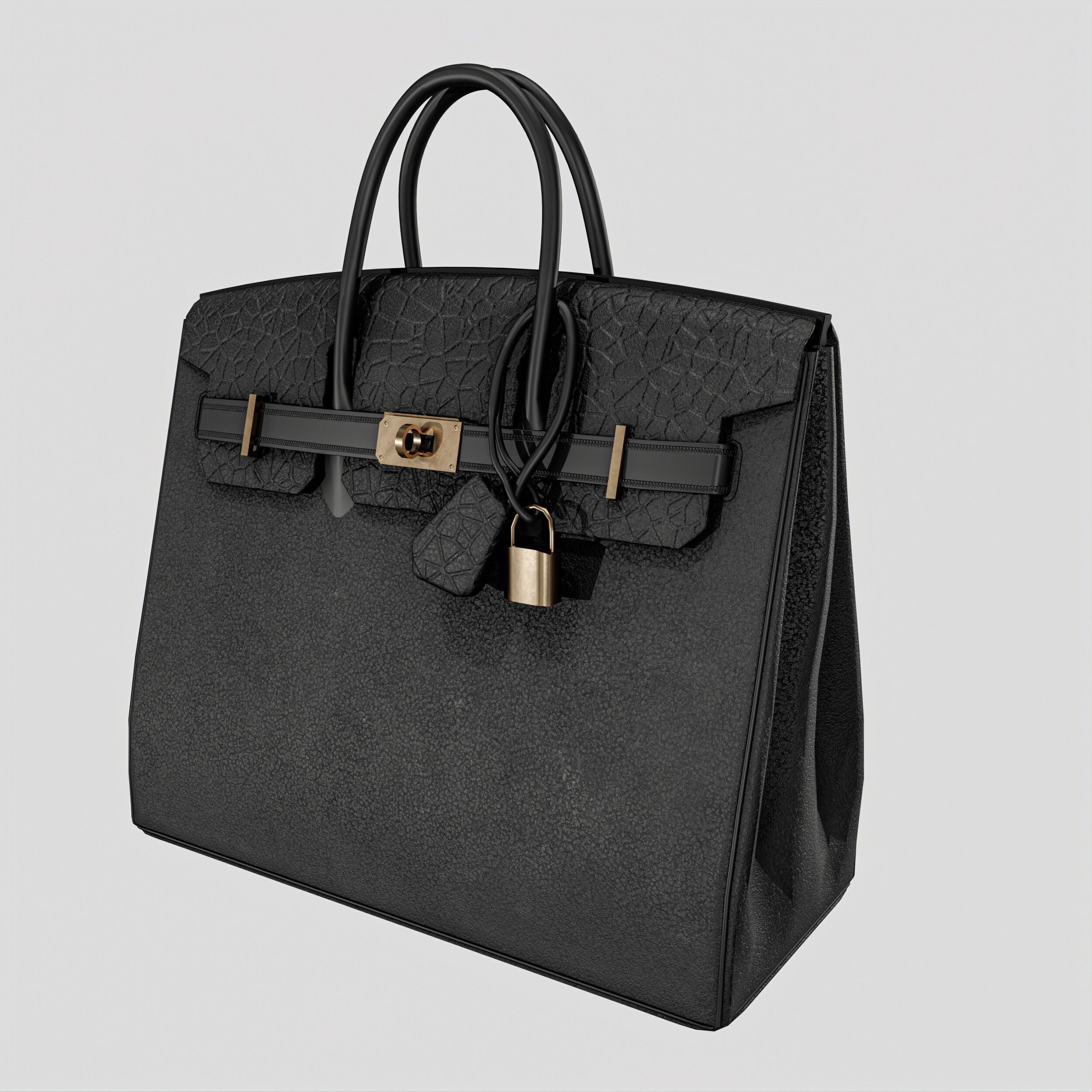 Women Handbag  4 Colors Low-poly 3D model_2