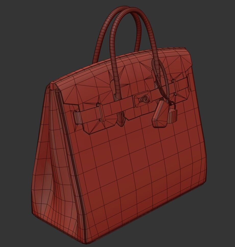 Women Handbag  4 Colors Low-poly 3D model_22