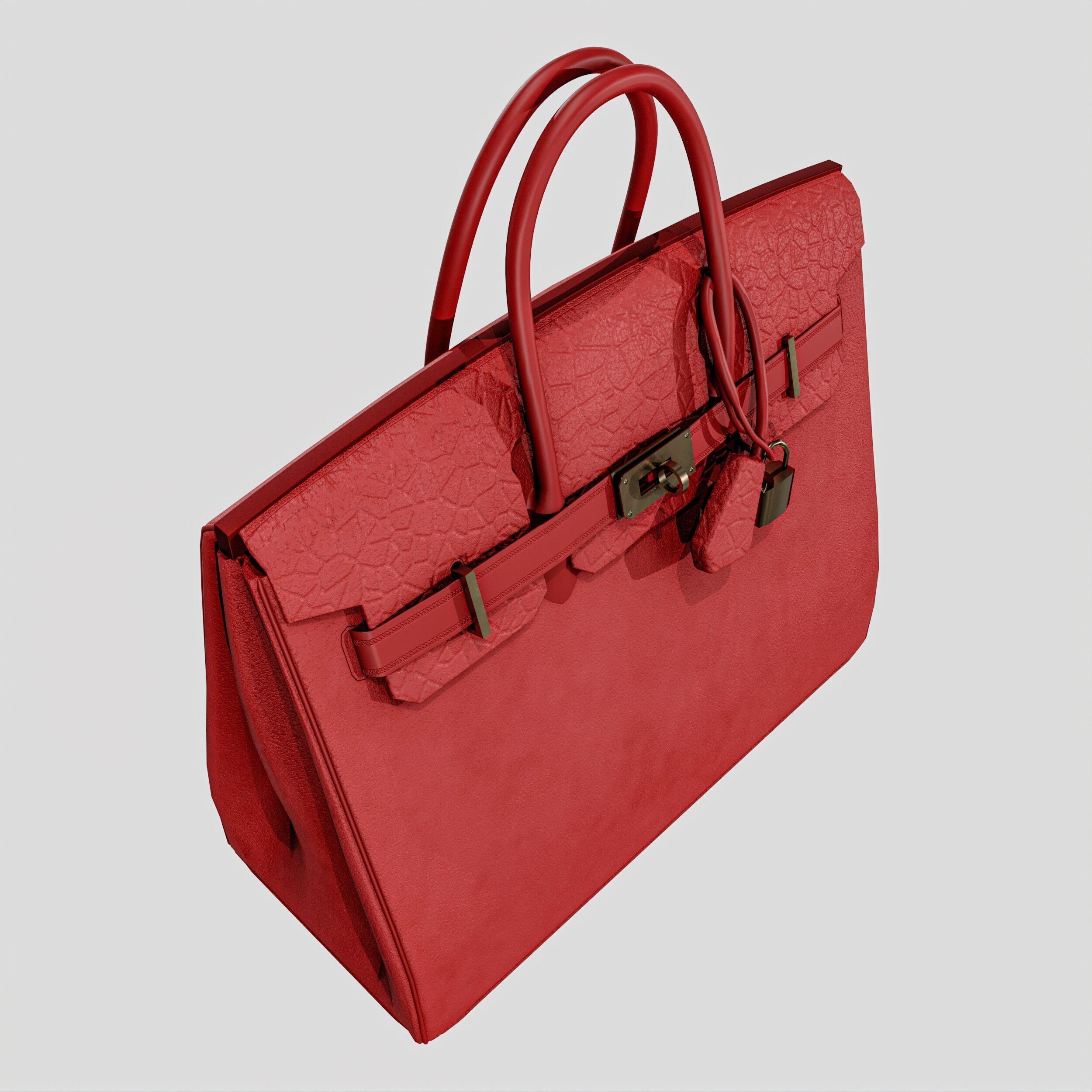 Women Handbag  4 Colors Low-poly 3D model_7