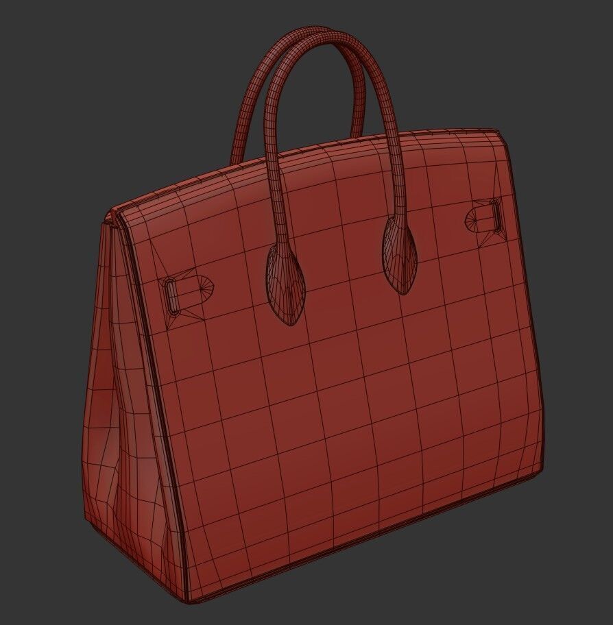 Women Handbag  4 Colors Low-poly 3D model_18
