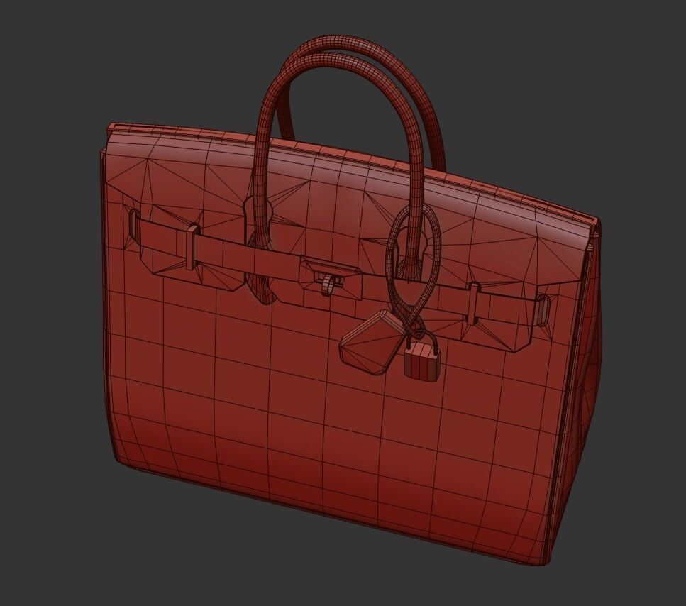 Women Handbag  4 Colors Low-poly 3D model_21