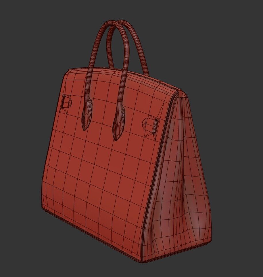 Women Handbag  4 Colors Low-poly 3D model_19
