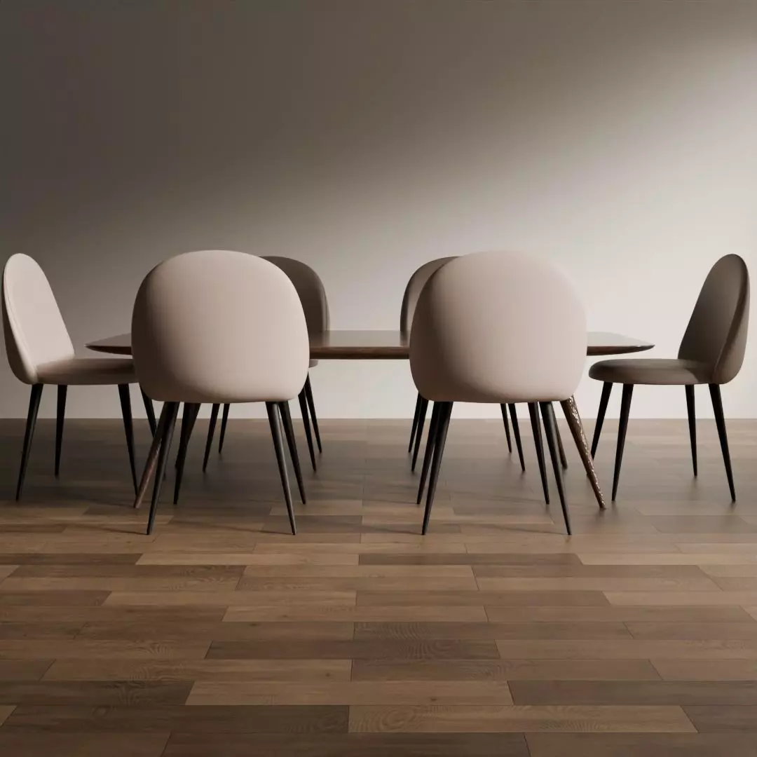 Modern Dining Table Set Low-poly 3D model